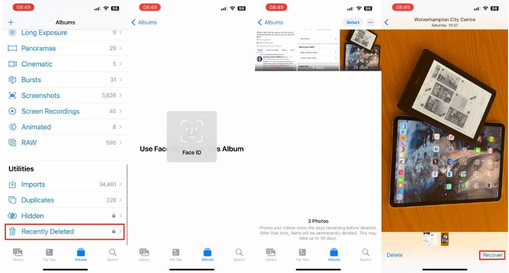 牟平苹果14维修分享 iPhone14 上恢复已删除的照片 